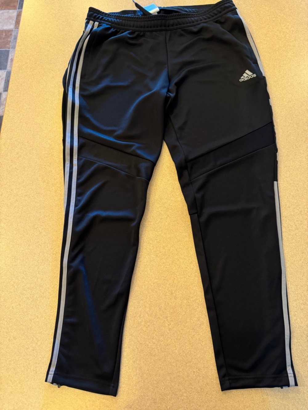 adidas Black Joggers with Gray Side Stripes -women’s